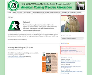 American Romney Breeders Association Website